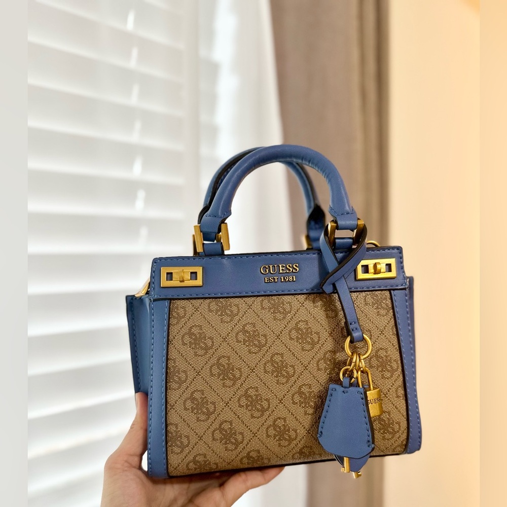 GUESS Blue and Tan Women's Bag